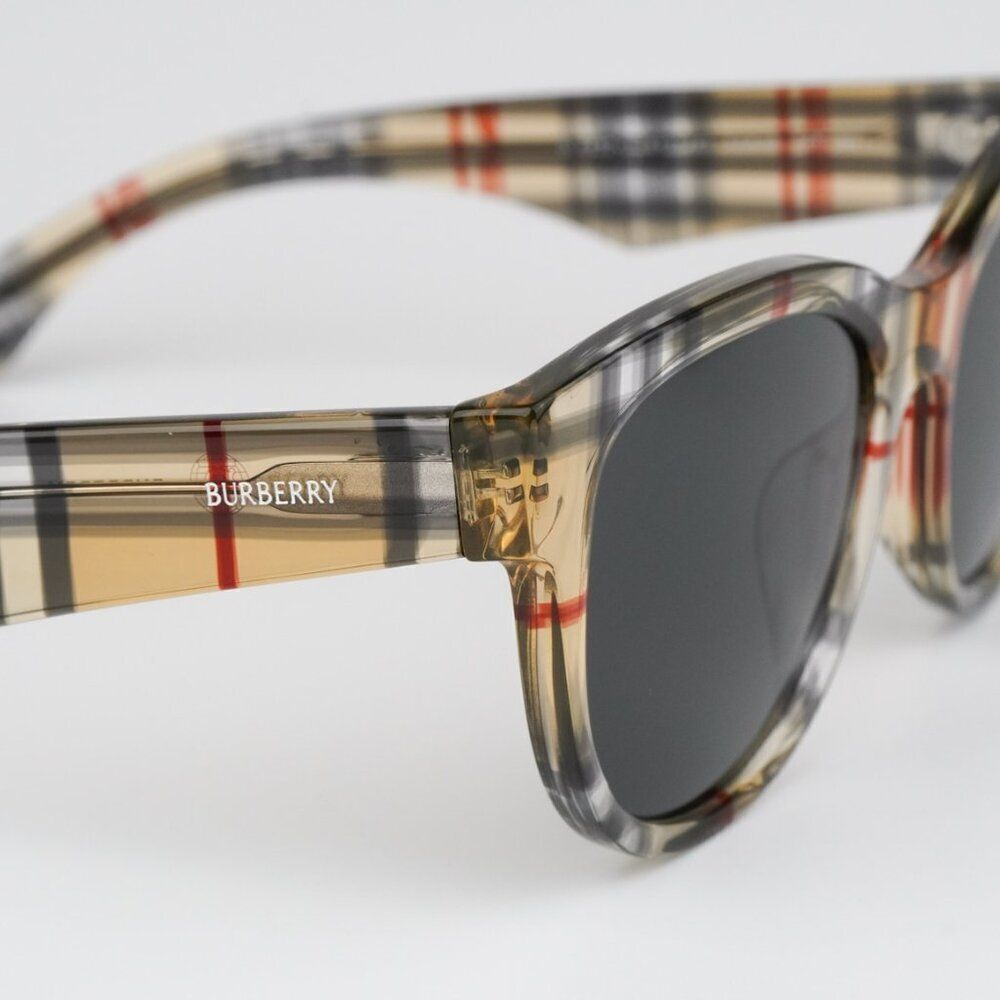 NEW Burberry BE4432U 412287 Vintage Check Dark Grey Oval Women Sunglasses - Picture 8 of 12